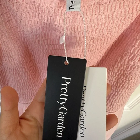 Pink Smocked Puff Sleeve Dress - Picture 7 of 7